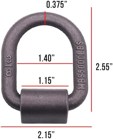 BoxerTool 38 Weld On D Ring - 5000 LBS Breaking Strength 12 Pack