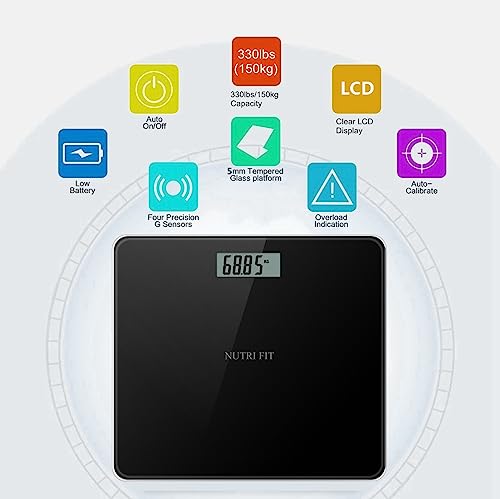 NUTRI FIT Digital Bathroom Scale for Accurate Weight Tracking