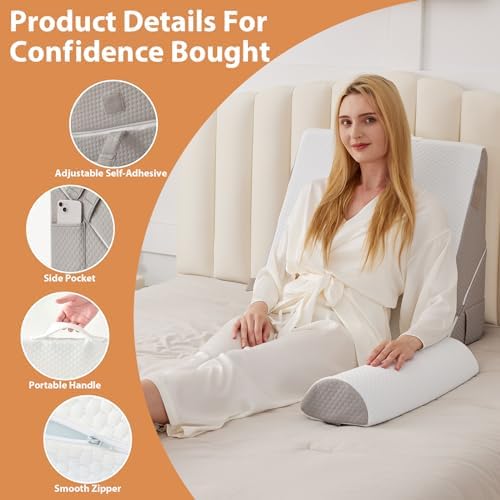 3PCS Adjustable Wedge Pillow for Back and Acid Reflux Relief
