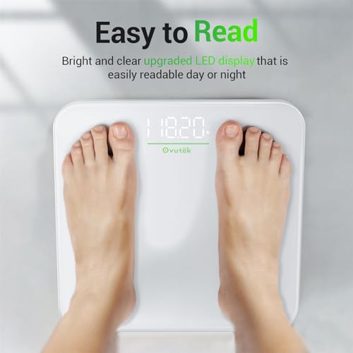 OVUTEK Digital Bathroom Scale with LED Display and 400lb Capacity