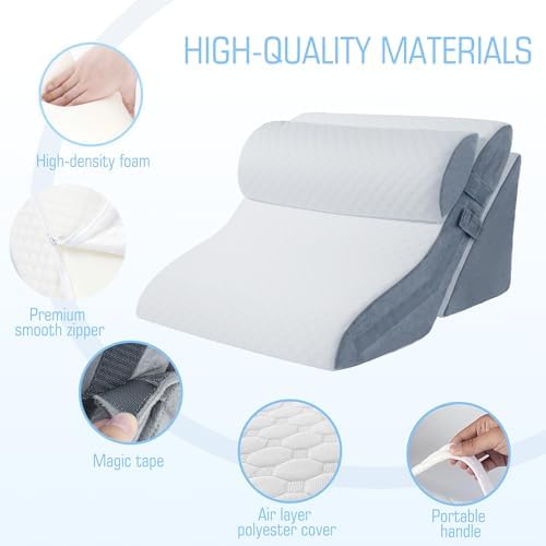 3PCS Foamalusion Adjustable Wedge Pillow for Sleep and Pain Relief