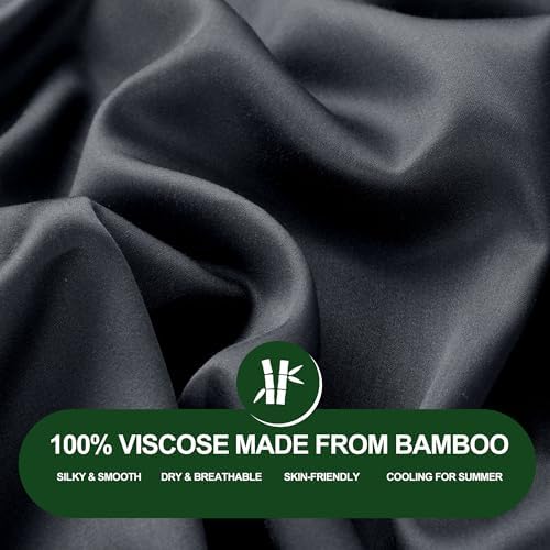 HOMBYS Bamboo Viscose Wedge Pillowcase - 25x25x8 Dark Grey