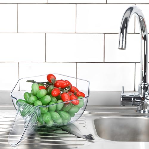 Cabilock Drain Basket Plastic Rice Strainer Colander