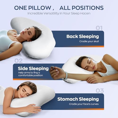 MIMCAT Cloud Contour Memory Foam Pillow with Cooling Cover