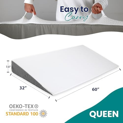 EPHEDORA Queen Bed Wedge for Acid Reflux Support