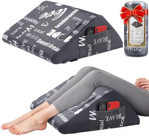 MYLIFESION Knee Wedge Pillow with Positive Words