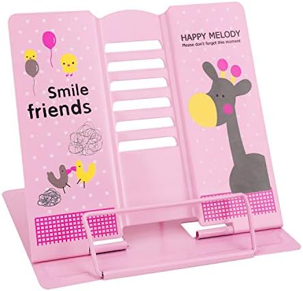 Adjustable Cookbook Stand with Tablet Holder Pink