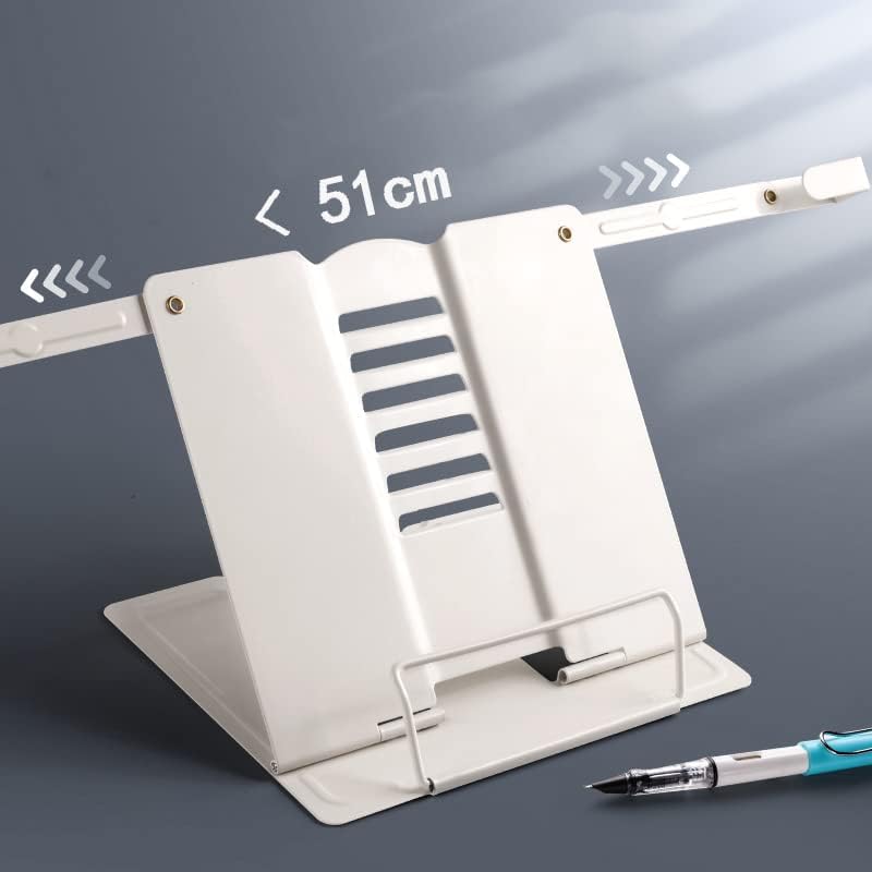 Adjustable Metal Book Stand for Cookbooks and Tablets