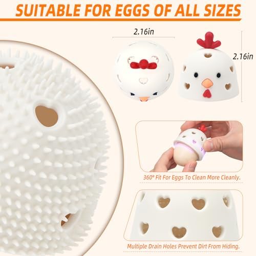 Tizuxa Creative Chicken Egg Cleaner Brush - White