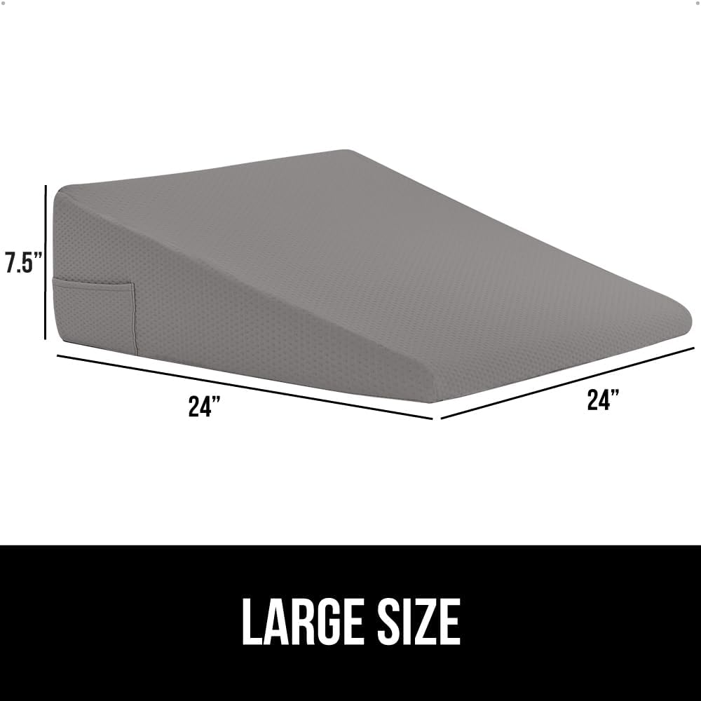 GORILLA GRIP Bed Wedge Pillow with Stay in Place Dots