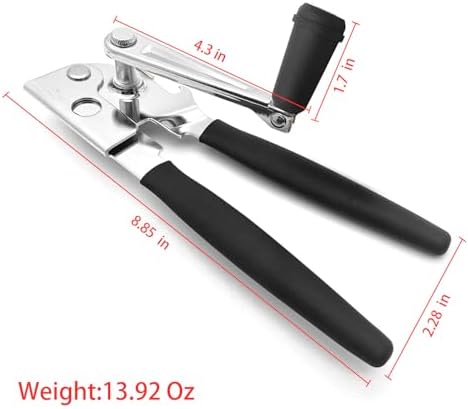 NUFR Heavy Duty Manual Can Opener with Rubber Handles
