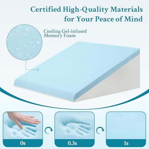 Domusensus 10 Memory Foam Wedge Pillow for Sleep Relief