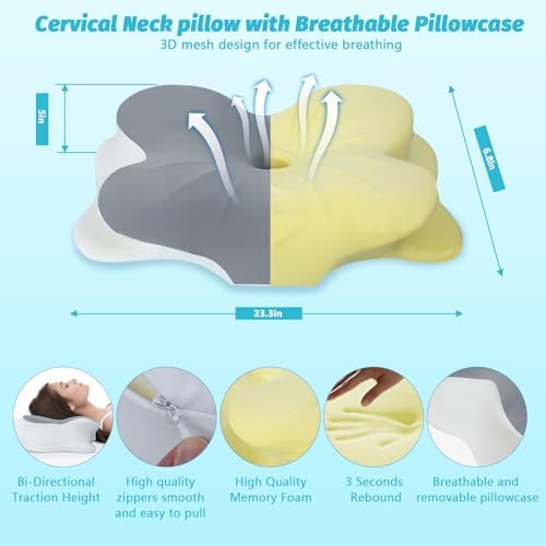 TIUNASIN Ergonomic Contour Cervical Pillow