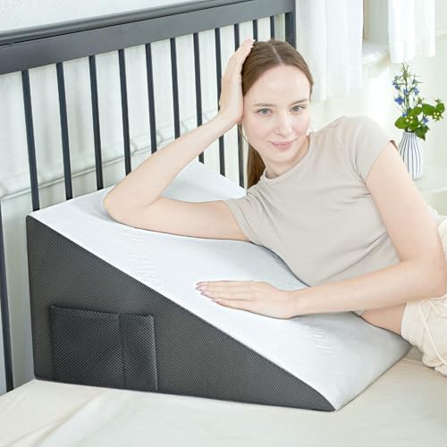 Touchutopia Bed Wedge Pillow for Acid Reflux and Snoring Relief
