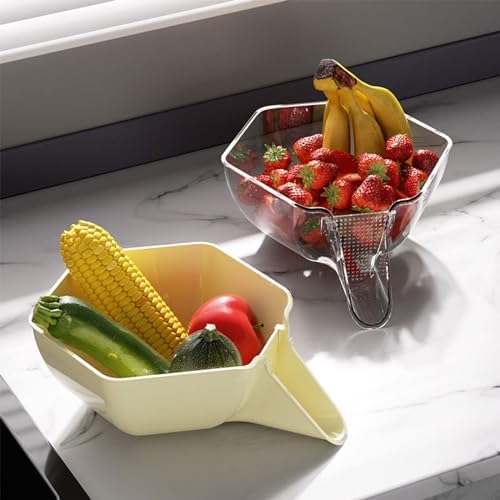 WEISUYUUS Kitchen Multi-Functional Drain Basket for Rice and Vegetable Washing