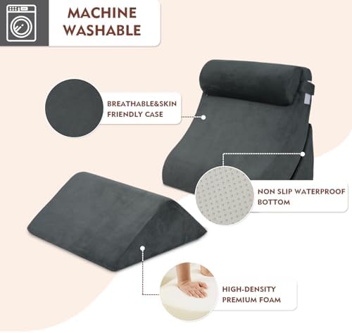 4PCS Orthopedic Bed Wedge Pillow Set for Back and Leg Pain Relief