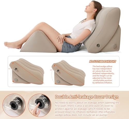Toggloo Inflatable Wedge Pillow Set for Pain Relief and Comfort