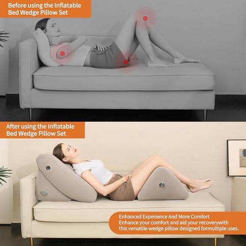Toggloo Inflatable Wedge Pillow Set for Pain Relief and Comfort
