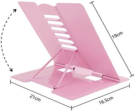 Adjustable Cookbook Stand with Tablet Holder Pink