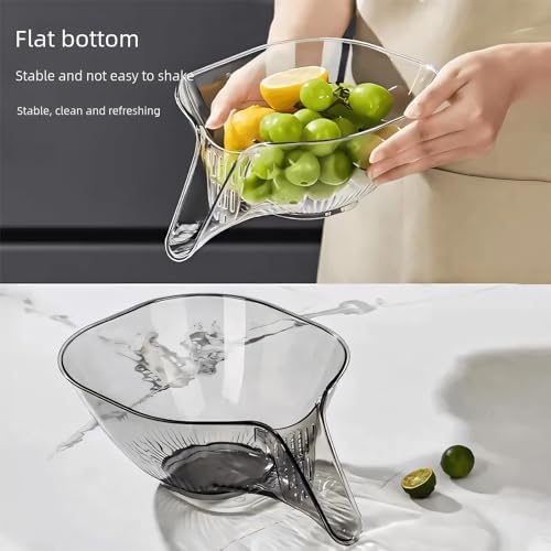 Crystal Clear Kitchen Drain Basket with Spout and Colander 1