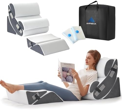 6PCS Orthopedic Wedge Pillow Set for Post Surgery Relief and Acid Reflux
