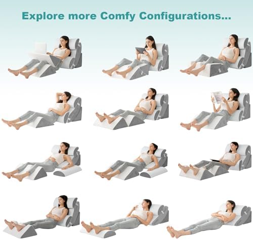 Hansleep 6PCS Orthopedic Wedge Pillow Set for Sleep and Pain Relief