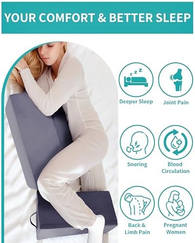 3PCS Bed Wedge Pillow Set for Seniors Back Pain Relief