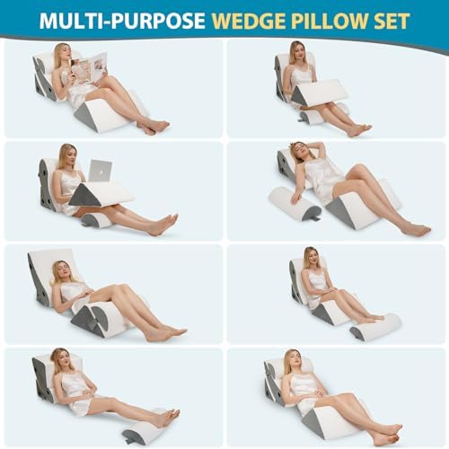 4PCS Orthopedic Wedge Pillow Set for Back Leg Support