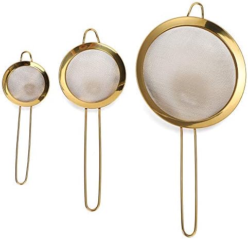 JOROBURO Fine Mesh Strainer Set with Long Handle