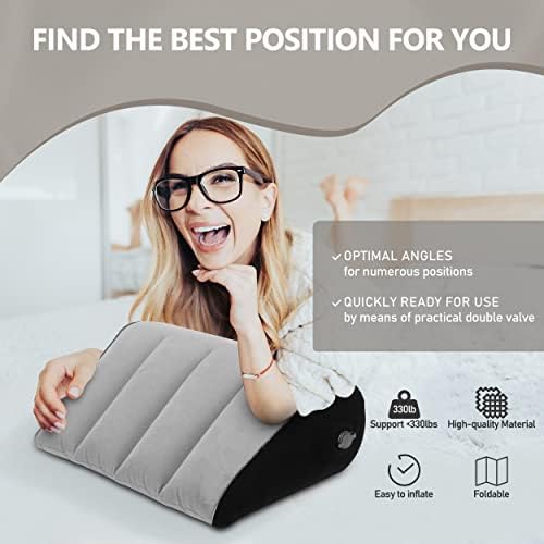 Portable Wedge Pillow Inflatable Cushion - Grey