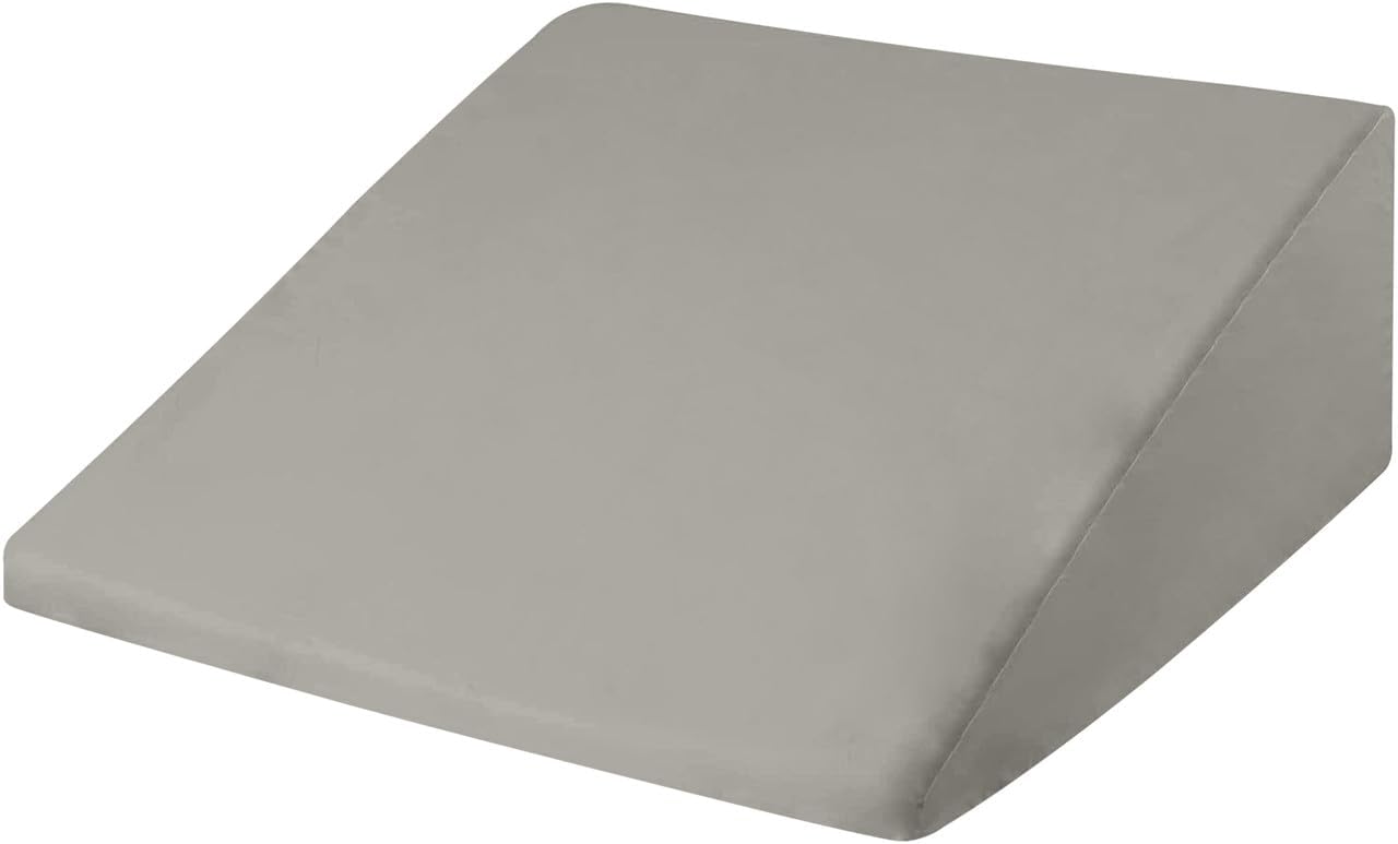 CirclesHome Wedge Pillow Cover Soft 100 Cotton Zippered Hypoallergenic Breathable Light Grey