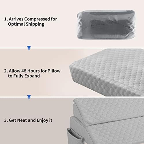 EUHAMS Queen Size Bed Wedge Pillow - 60x10x6 Gray