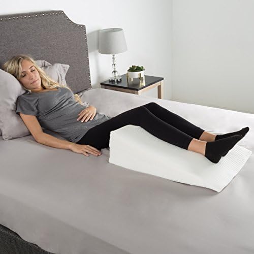 Lavish Home Wedge Pillow - Ivory Memory Foam with Bamboo Cover