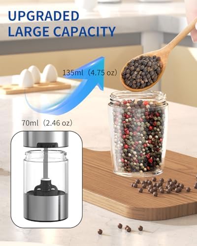 CIRCLE JOY Gravity Electric Salt Pepper Grinder Set with LED Light