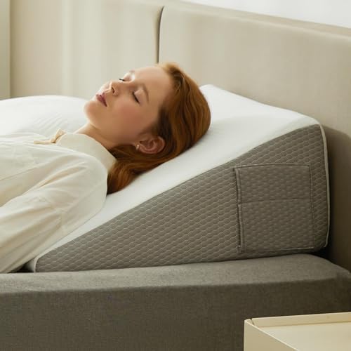 Bedluxe 10 Inch Cooling Wedge Pillow with Memory Foam Top