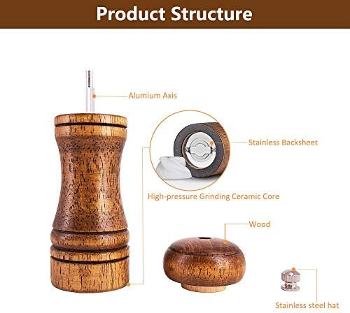 Ouktor Wooden Salt and Pepper Mill Set