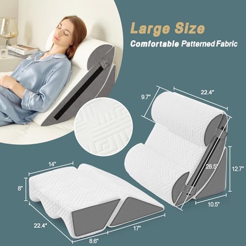 Yojoker 6Pcs Orthopedic Bed Wedge Pillow Set for Pain Relief Comfort