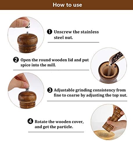 Ouktor Wooden Salt and Pepper Mill Set