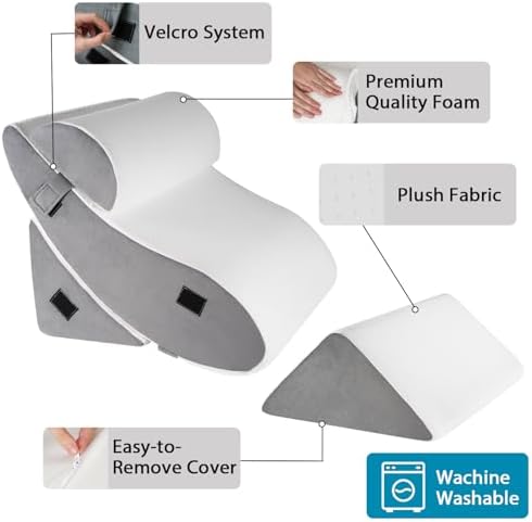 4PCS Orthopedic Wedge Pillow Set for Back Leg Support