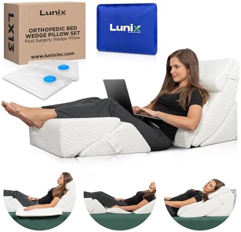 Lunix 6pcs Orthopedic Bed Wedge Pillow Set for Pain Relief