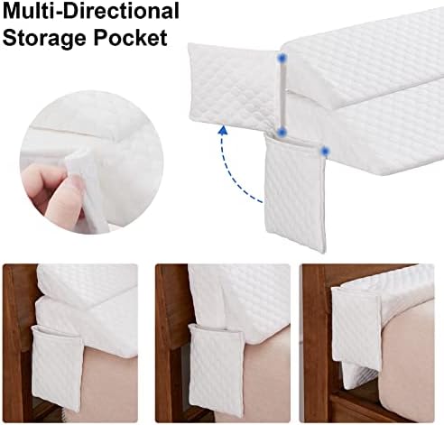 EUHAMS Queen Size Bed Wedge Pillow - Gap Filler 60x10x6 White