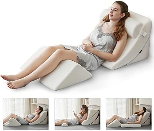 Ganaver 4PCS Orthopedic Pillow Set for Surgery Recovery and Acid Reflux Relief