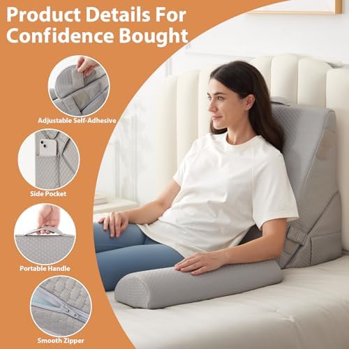 3PCS Wedge Pillow Set for Back Support and Pain Relief