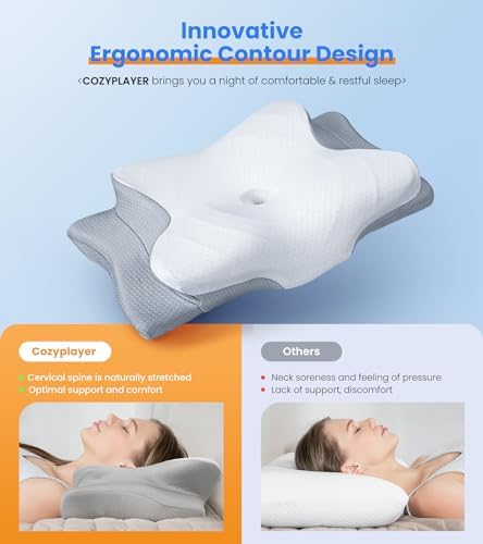 Cozyplayer Cooling Pillow for Neck Support and Sleep Comfort