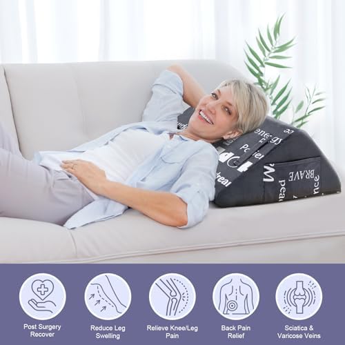 MYLIFESION Knee Wedge Pillow with Positive Words