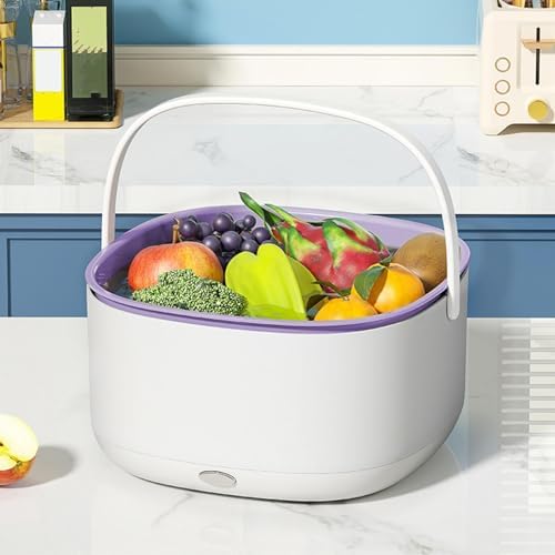 Electric Fruit and Vegetable Washing Basket with Drainage and Purification