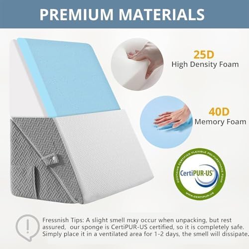 Sasttie Wedge Pillow Set with Memory Foam and Adjustable Heights