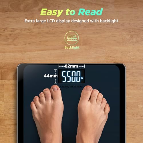 RunStar 550lb Digital Bathroom Scale with Large LCD and Ultra-Wide Platform