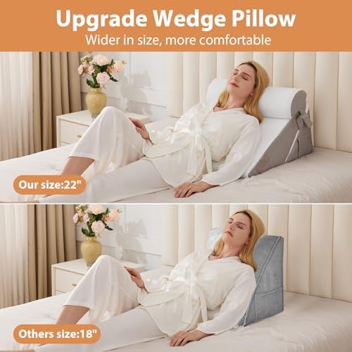 3PCS Adjustable Wedge Pillow for Back and Acid Reflux Relief