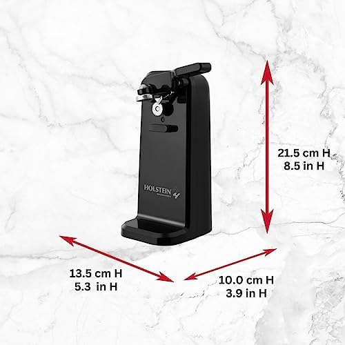 Holstein Electric Can Opener with Auto Shutoff and Push Down Lever Black